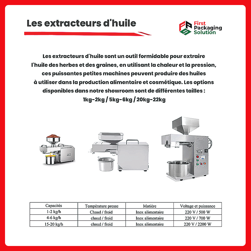 Les extracteurs d'huile